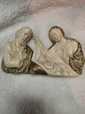 ✨Mid-Century Chalkware Nativity Wall Plaque ✨ Vintage